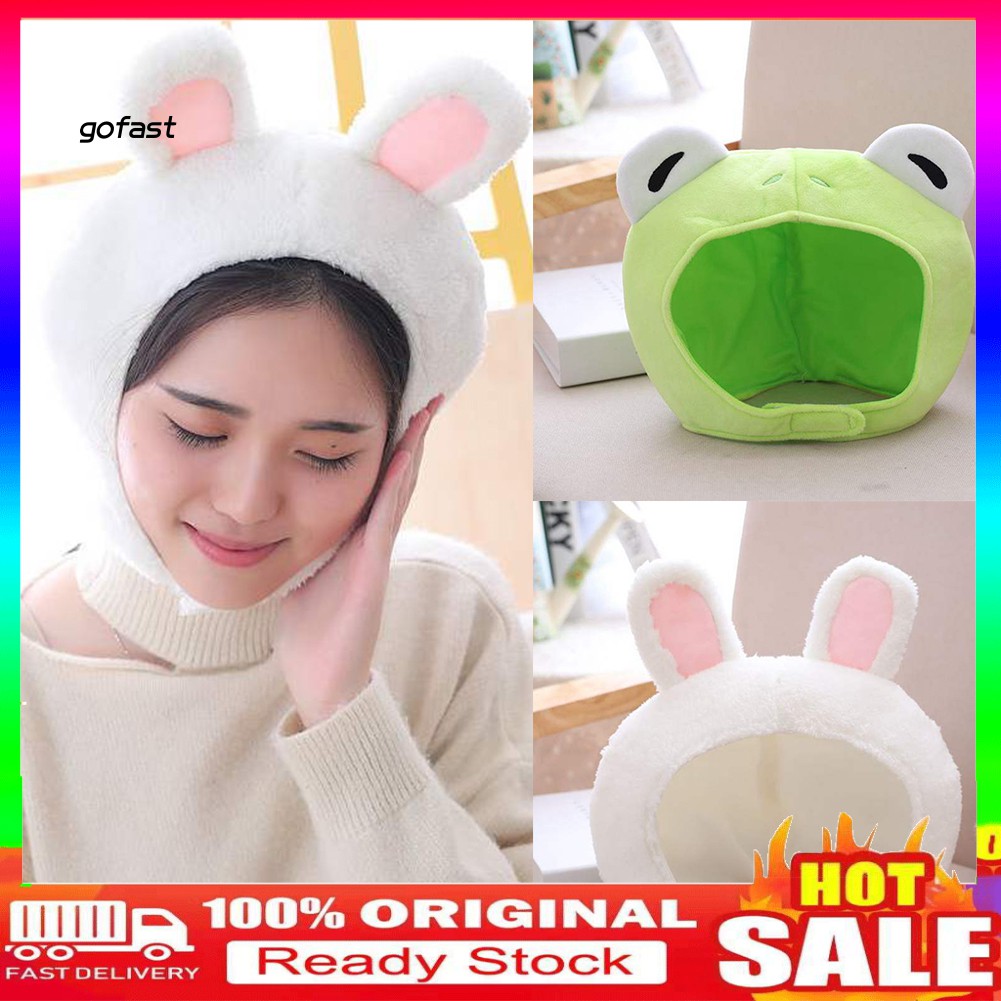 Mũ beanie giữ ấm phối lông hình tai động vật