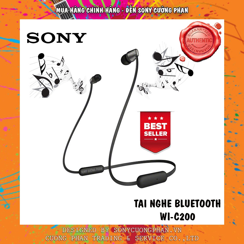 [Mã 159ELSALE hoàn 7% đơn 300K] Tai nghe Bluetooth Sony WI-C200 - Hãng Phân Phối Chính Thức