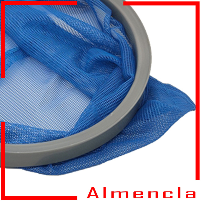 [ALMENCLA]Heavy Duty Pool Skimmer Net Spa Leaf Rake Cleaning Tool Black Fine Mesh Bag