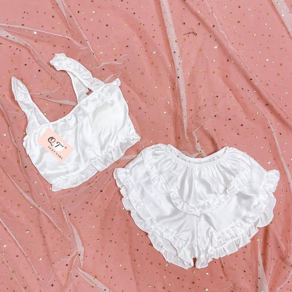 Đồ Ngủ Sexy 2 Dây Viền Bèo Có Mút Ngực, Sau Áo Có Bo Chun Ôm Eo, Chất Liệu Satin Lụa, Đủ 8 Màu Cho Nàng Lựa có video | BigBuy360 - bigbuy360.vn