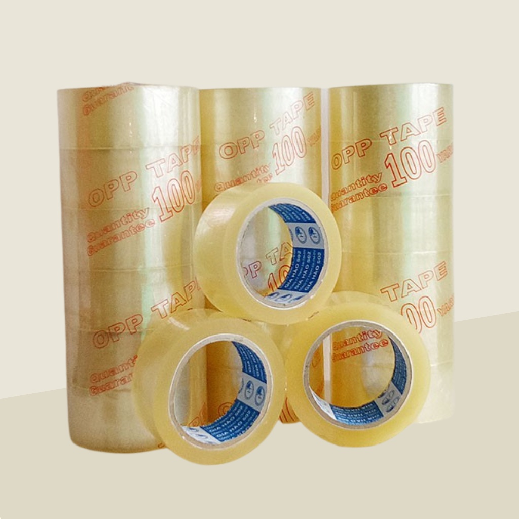 🔴HỎA TỐC 1H || CHUẨN 1,2KG - BĂNG KEO 100 YARD DÁN THÙNG - 1 CÂY 6 CUỘN, ĐỘ DÍNH BĂNG KEO 0.55Mic CHẮC DAI KHÔNG ĐỨT.