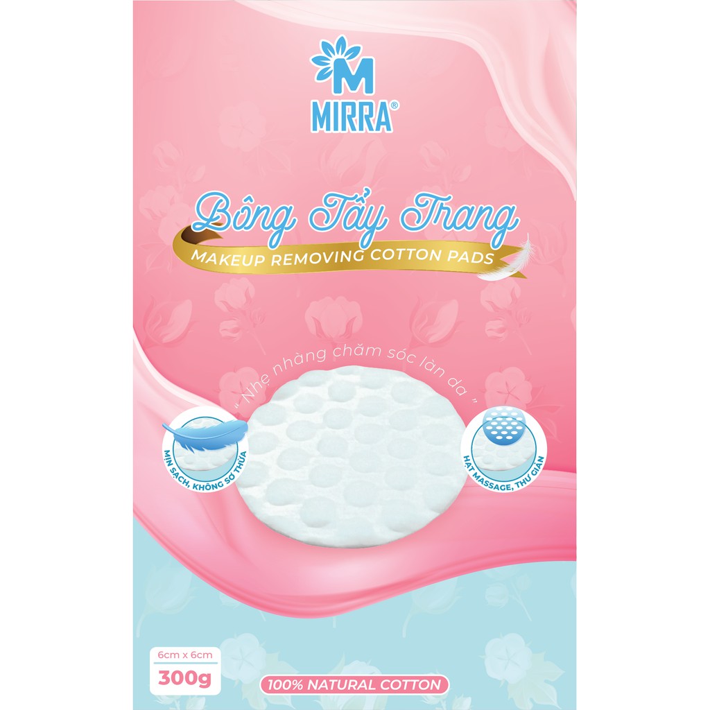 BÔNG TẨY TRANG MIRRA HẠT MASSAGE (MIẾNG TRÒN,GÓI 300GAM) | BigBuy360 - bigbuy360.vn