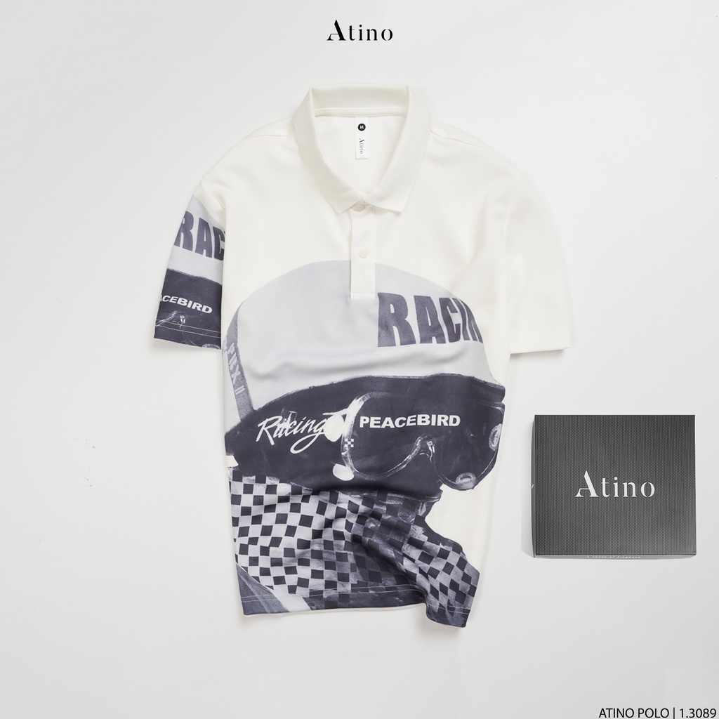 Áo Polo Nam Họa Tiết PEACEBIRD ATINO vải cá sấu Cotton cao cấp trẻ trung chuẩn form PL1.3089
