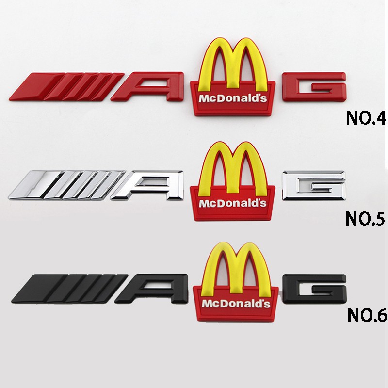 Miếng Dán Trang Trí Xe Hơi Bằng Nhựa Abs In Chữ Mcdonald 's Amg Cho Mercedes Benz Glk W124 W168 W210 W211 W203 W204 Sls