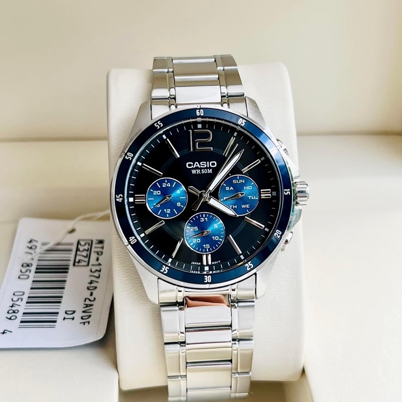 Đồng hồ nam casio MTP-1374 dây da và dây thép chính hãng