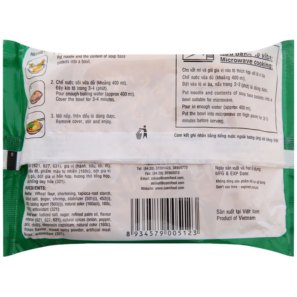 Thùng 30 gói Mì gà Miliket