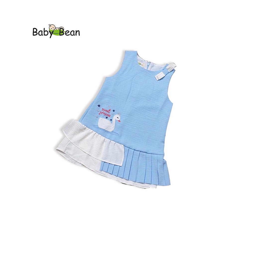 Đầm Đũi thêu Thiên Nga Xếp Ly bé gái BabyBean (ĐỎ, HỒNG, VÀNG, XANH)