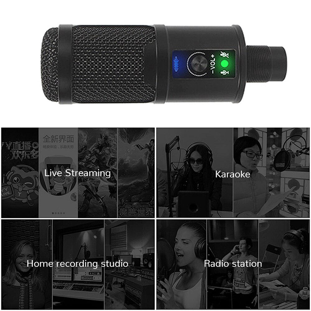 cái mic cờ rô MIC micrô tụ điện usb chuyên nghiệp microphone cắm và chạy chơi game / phát trực tuyến / ghi âm / hội nghị web