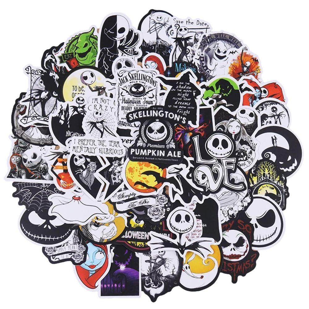 Bộ 50 Sticker Họa Tiết Hoạt Hình The Nightmare Before Christmas Để Trang Trí Cho Laptop Ván Trượt Tiện Dụng