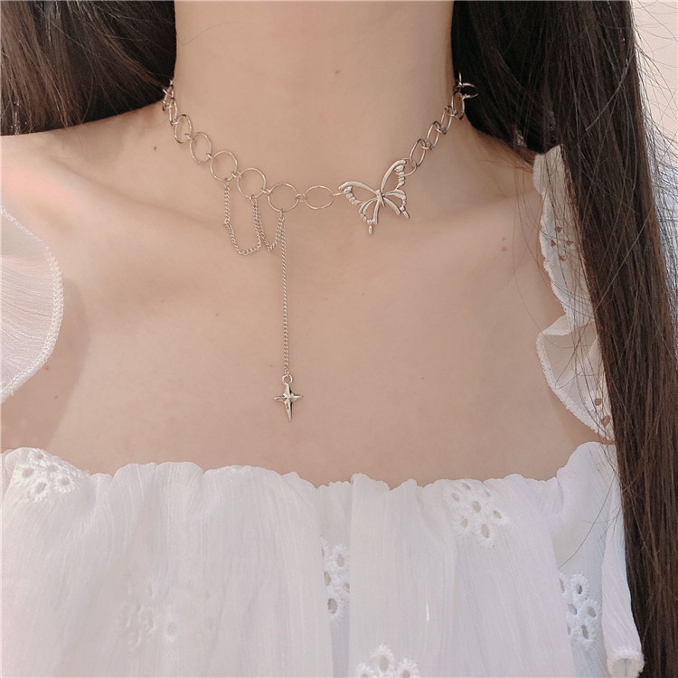 Dây Chuyền Hình Bướm Rỗng Phong Cách Hip Hop Thời Trang 19A1010