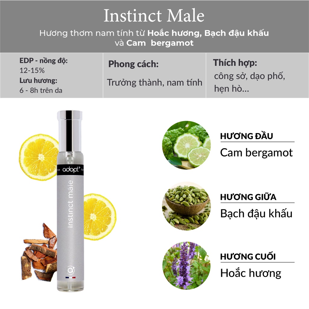 Nước Hoa Nam Adopt Hương Thơm Say Đắm - Instinct Mâle