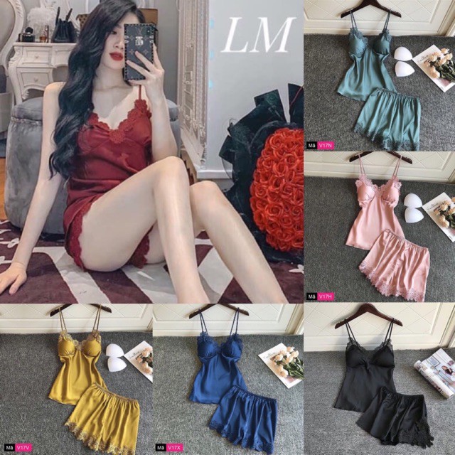 Thời Trang Nữ BÁN SỈ BỘ NGỦ LỤA VIỀN REN QC M001 CHO NỮ  Phương Linh Shop