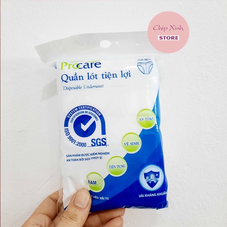 Set 5 chiếc Quần lót nam dùng 1 lần chất liệu vải cotton PC Procare 50-85kg [Shop Hoàng An MB]