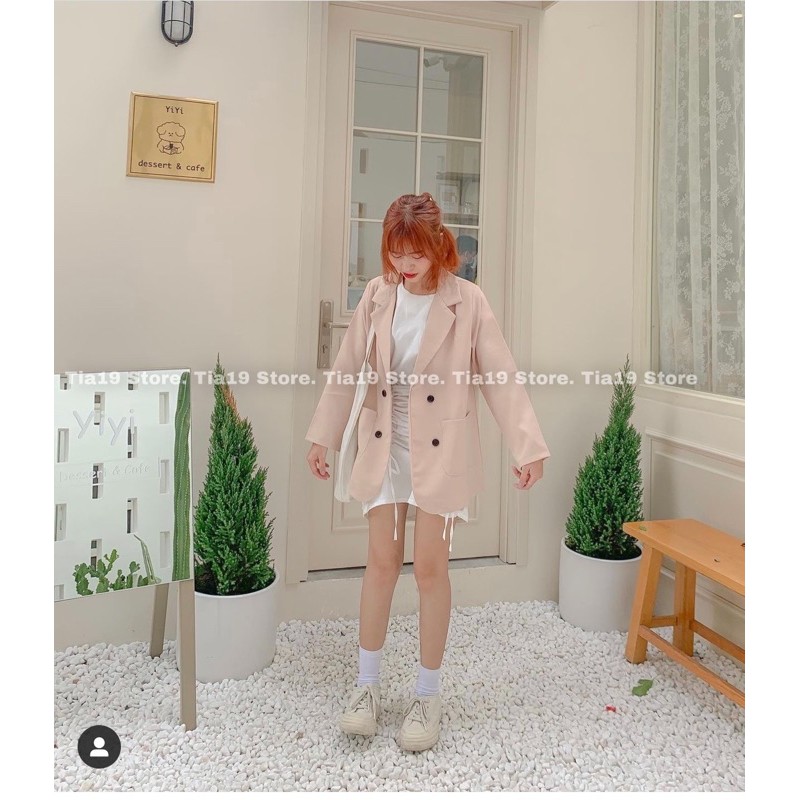 Áo blazer 1 lớp ulzzang . Áo khoác vest hàn (Ảnh thật)