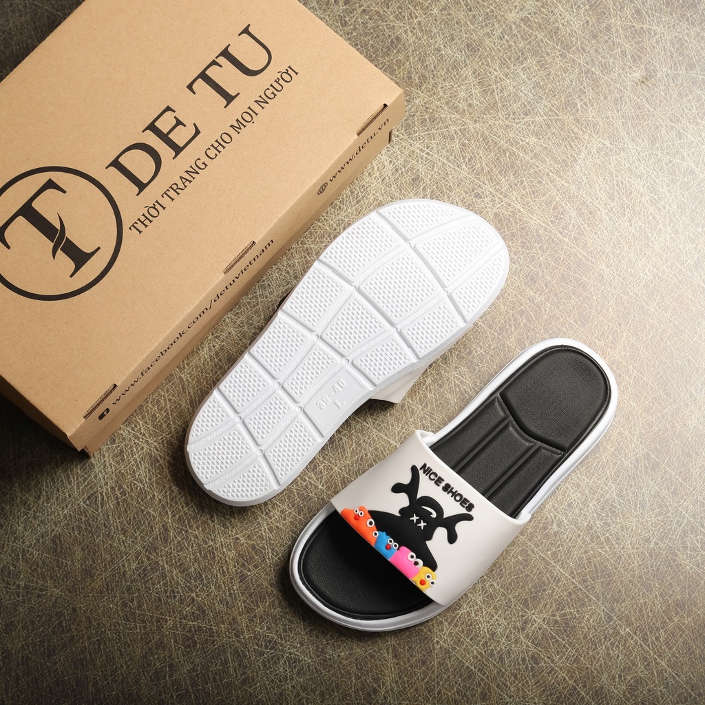 Dép Quai Ngang Unisex DETU DNT16 Họa Tiết KAWS