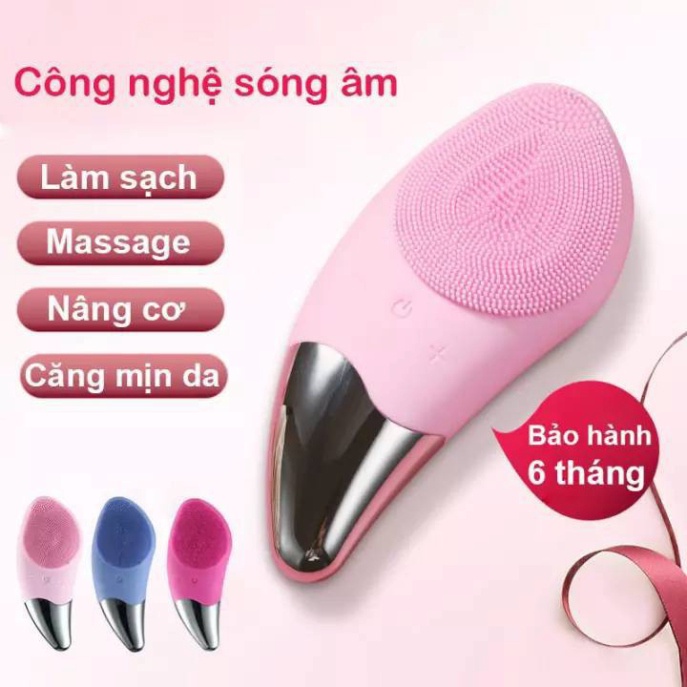 Máy rửa mặt nâng cơ, Máy rửa mặt bằng sóng âm silicon với 3 chức năng rửa sạch, matxa và nâng cơ.ĐTCA