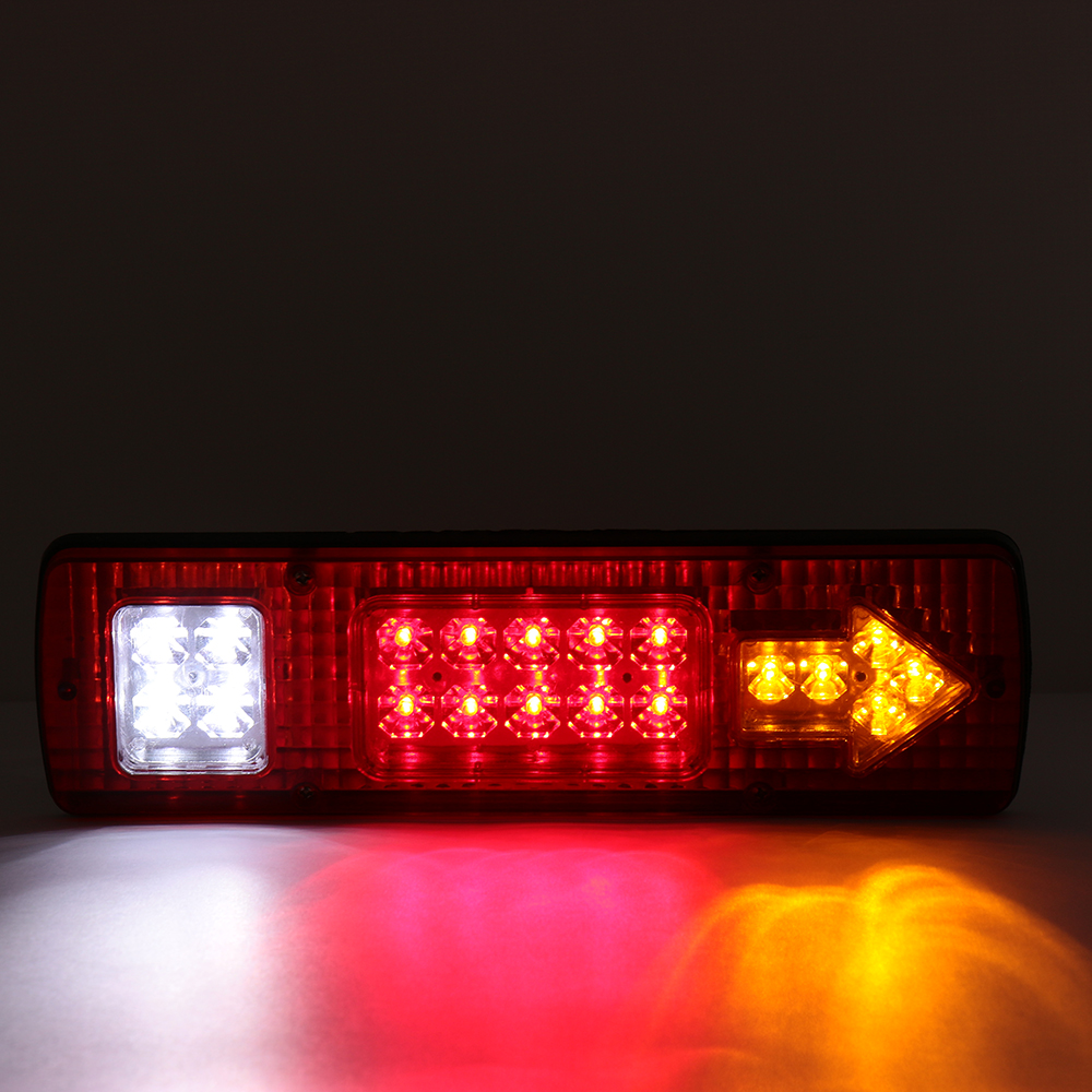 1 Đèn Tín Hiệu Đuôi Xe 12V RV ATV 19LED Màu Trắng Hổ Phách Chống Nước Cho Xe Tải