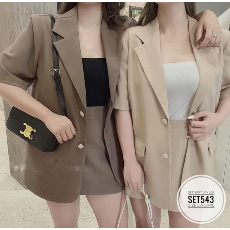 (Bigsize 60-90kg) Set vest váy 3 trong 1 ( kèm ảnh bigsize)