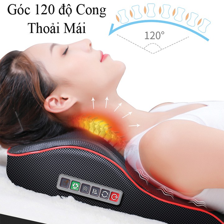 Gối massage Tựa Lưng đa năng 618-9 dùng cho xe hơi, nhà ở, văn phòng
