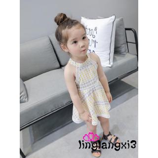 Đầm Sát Nách Chấm Bi Cho Bé Gái (3-8 Tuổi)