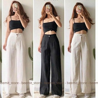 Quần đũi ống rộng dáng dài chất đũi siêu hot, Quần đũi ống rộng nữ lưng cao 𝐔𝐋𝐙𝐙𝐀𝐍𝐆 𝐒𝐓𝐘𝐋𝐄 dáng dài 100cm