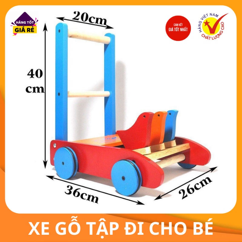 Xe Gỗ Tập Đi Hình Con Gà Kêu Lóc Cóc Cho Bé Yêu