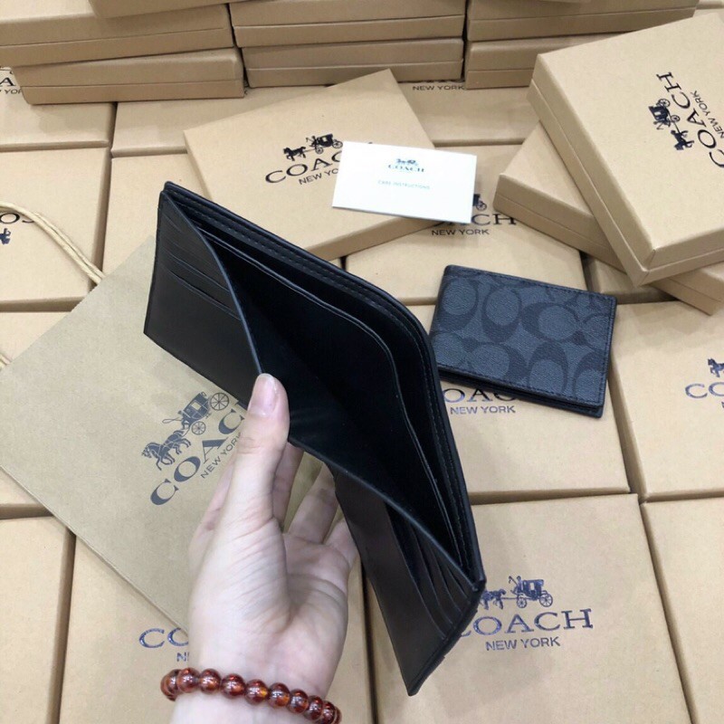 Ví ngắn C0ACH nam da thật