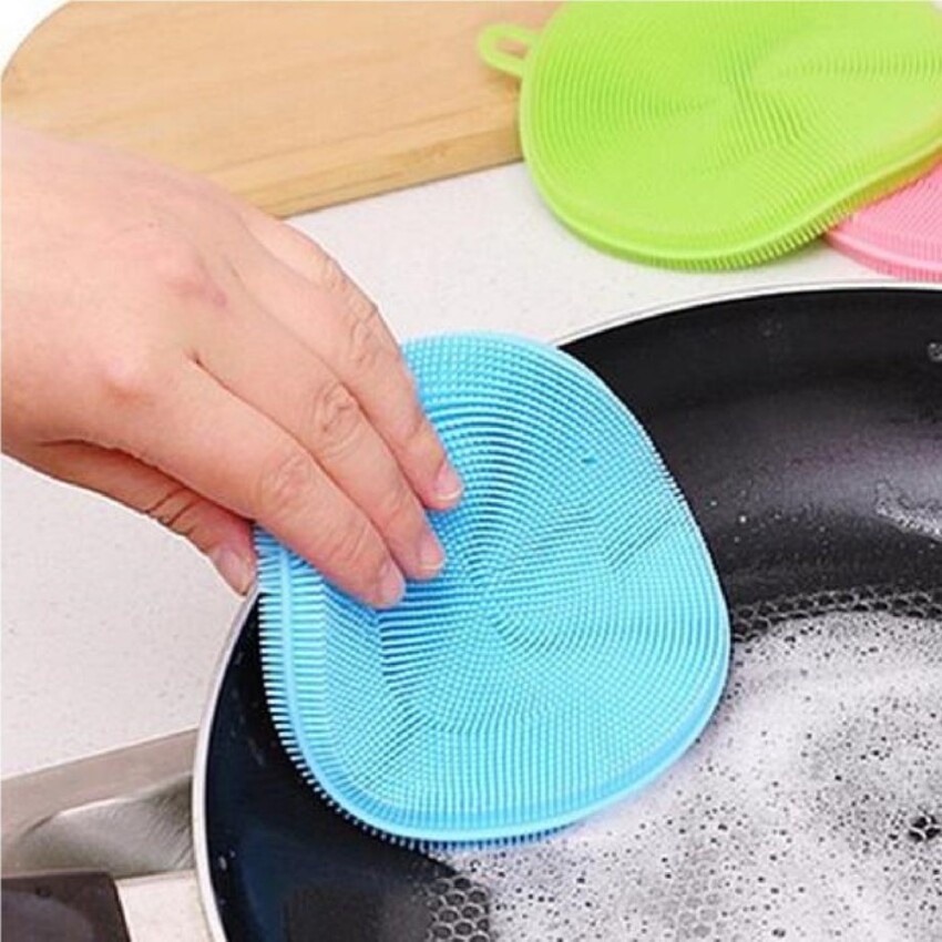 Miếng Rửa Chén Bát Silicon Miếng rửa siêu tạo bọt làm sạch chén bát dễ dàng ILY
