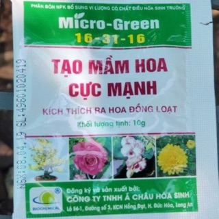 Phân thuốc Micro Green 16-31-16 Tạo mầm hoa cực mạnh-gói 10gr