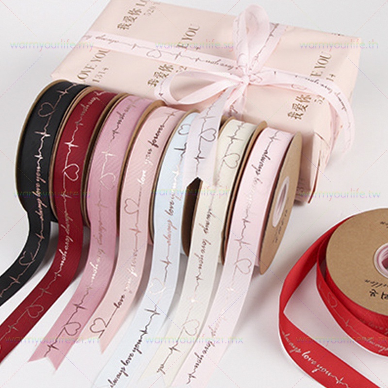 Cuộn Dây Ruy Băng Họa Tiết Hoa Xinh Xắn Rộng 2.5cm Dài 25Yards Dùng Để Gói Quà