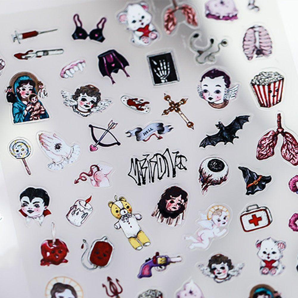 OCEANMAP Miếng Dán Trang Trí Móng Tay Hình Dơi Phong Cách Nhật Bản