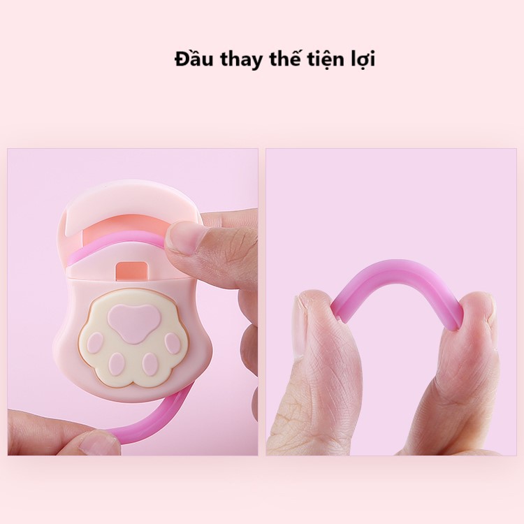 Kẹp lông mi uốn cong mi chân mèo nhỏ gọn xinh xắn tiện lợi du lịch Cat Eyelash Curler PHUK38