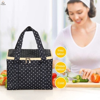 Túi Đựng Hộp Cơm Trưa Giữ Nhiệt Bằng Vải Oxford Hình Vuông Cỡ Lớn Màu Sắc Xinh Xắn
