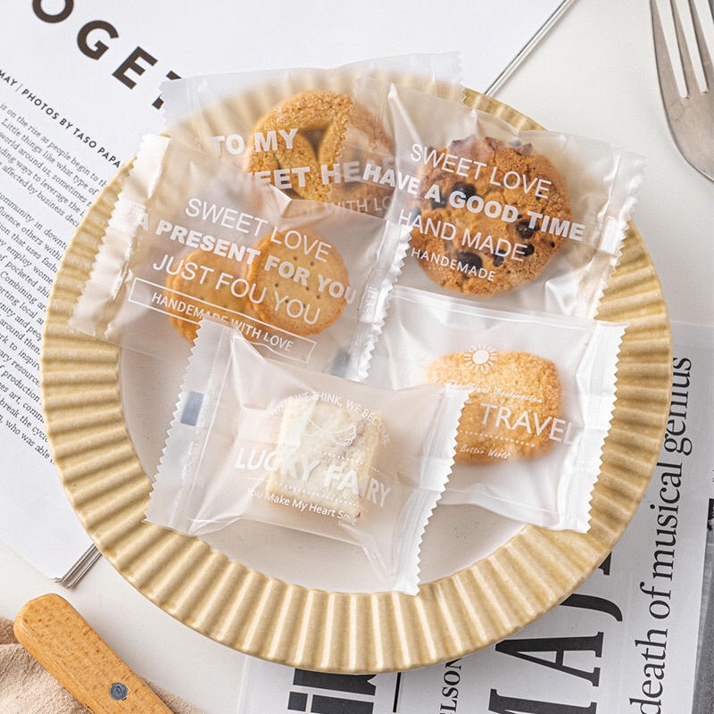 Xấp 100 Túi Gói Bánh Quy Kẹo Nougat Hàn Miệng Túi - KAT Official Store
