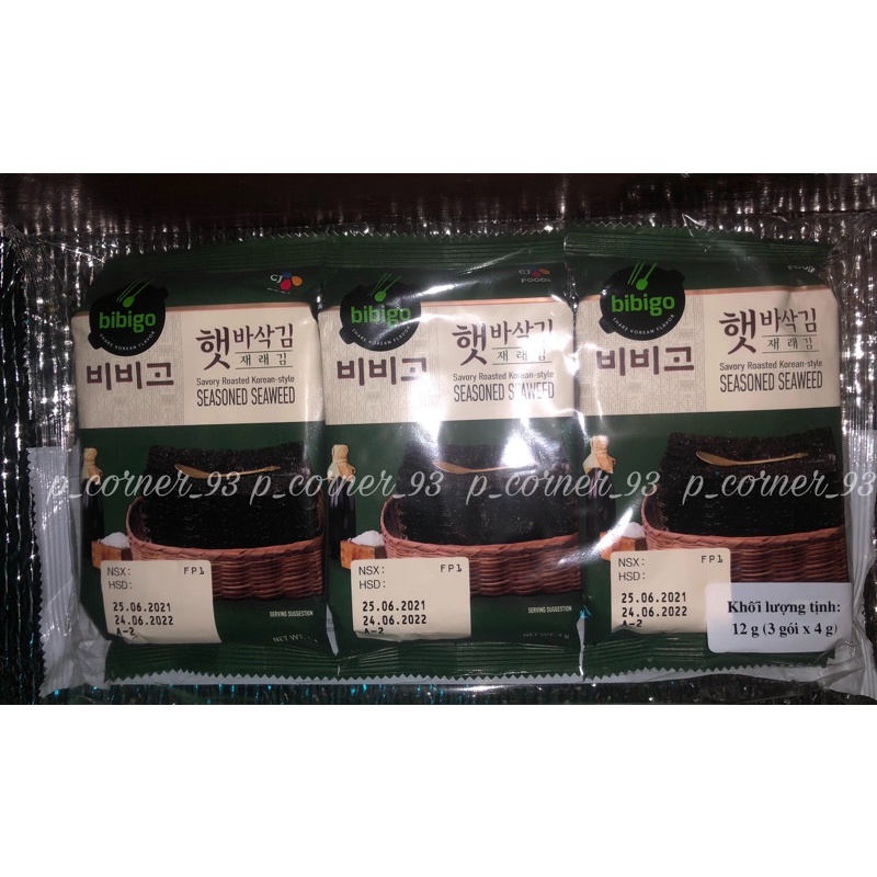 Lốc 3 gói Rong Biển Ăn Liền Bibigo