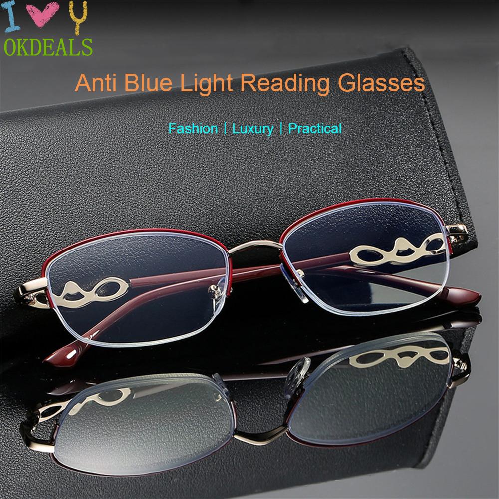 Mắt Kính Gọng Kim Loại Trong Suốt Bảo Vệ Mắt Chống Bức Xạ Máy Tính Chống Tia UV