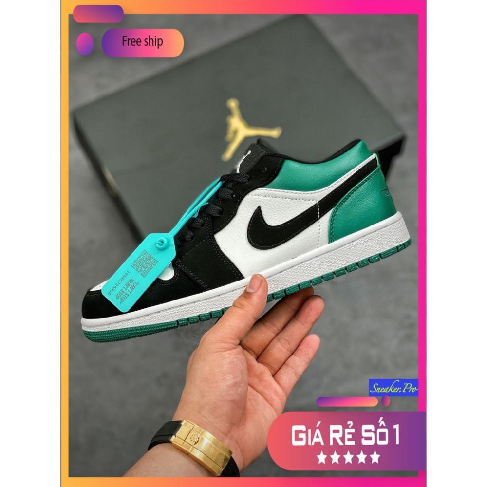 (FULL BOX + QUÀ TẶNG) Giày thể thao AIR Jordan 1 Low White Black Mystic Green cổ thấp cho nam và nữ | BigBuy360 - bigbuy360.vn