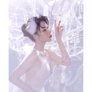 Kẹp tóc Lông Vũ trắng