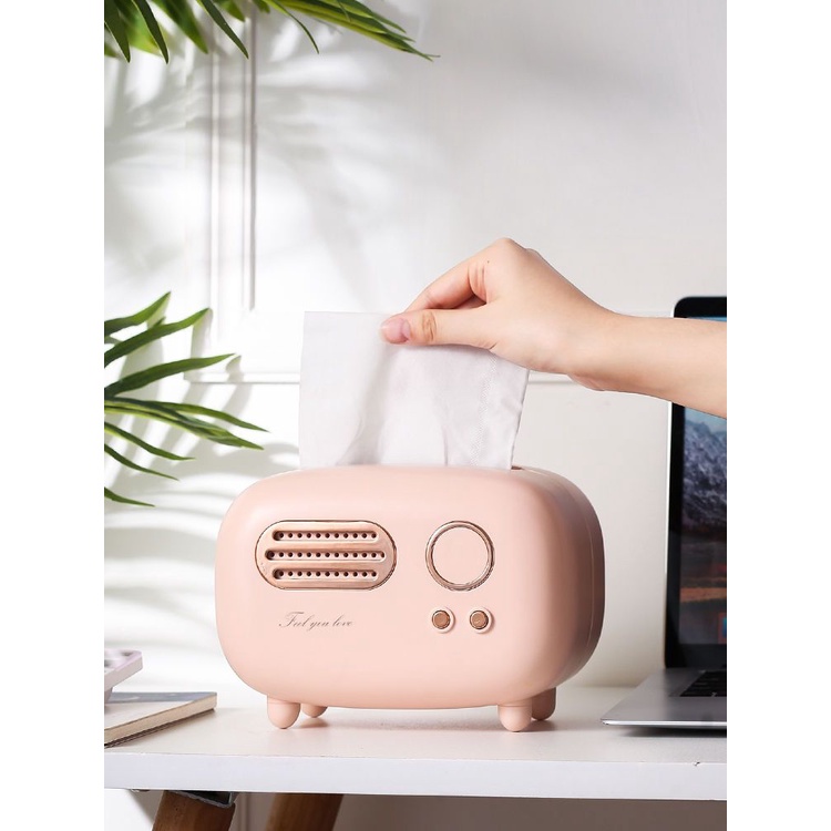 Hộp Đựng Khăn Giấy Hình Radio Phong Cách Bắc Âu Sáng Tạo