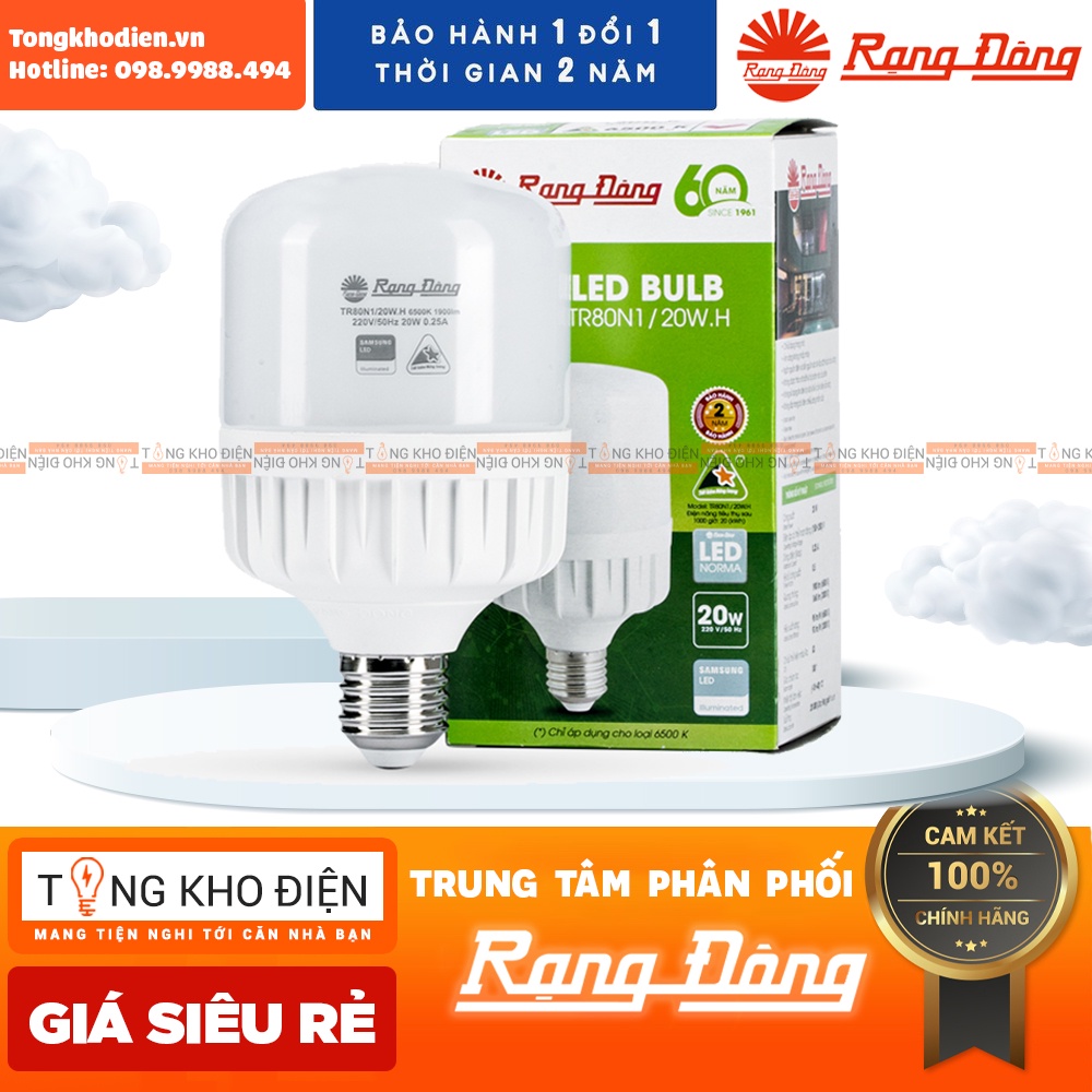 Bóng đèn LED bulb 20w Trụ Rạng Đông, ChipLED SAMSUNG [CHÍNH HÃNG]