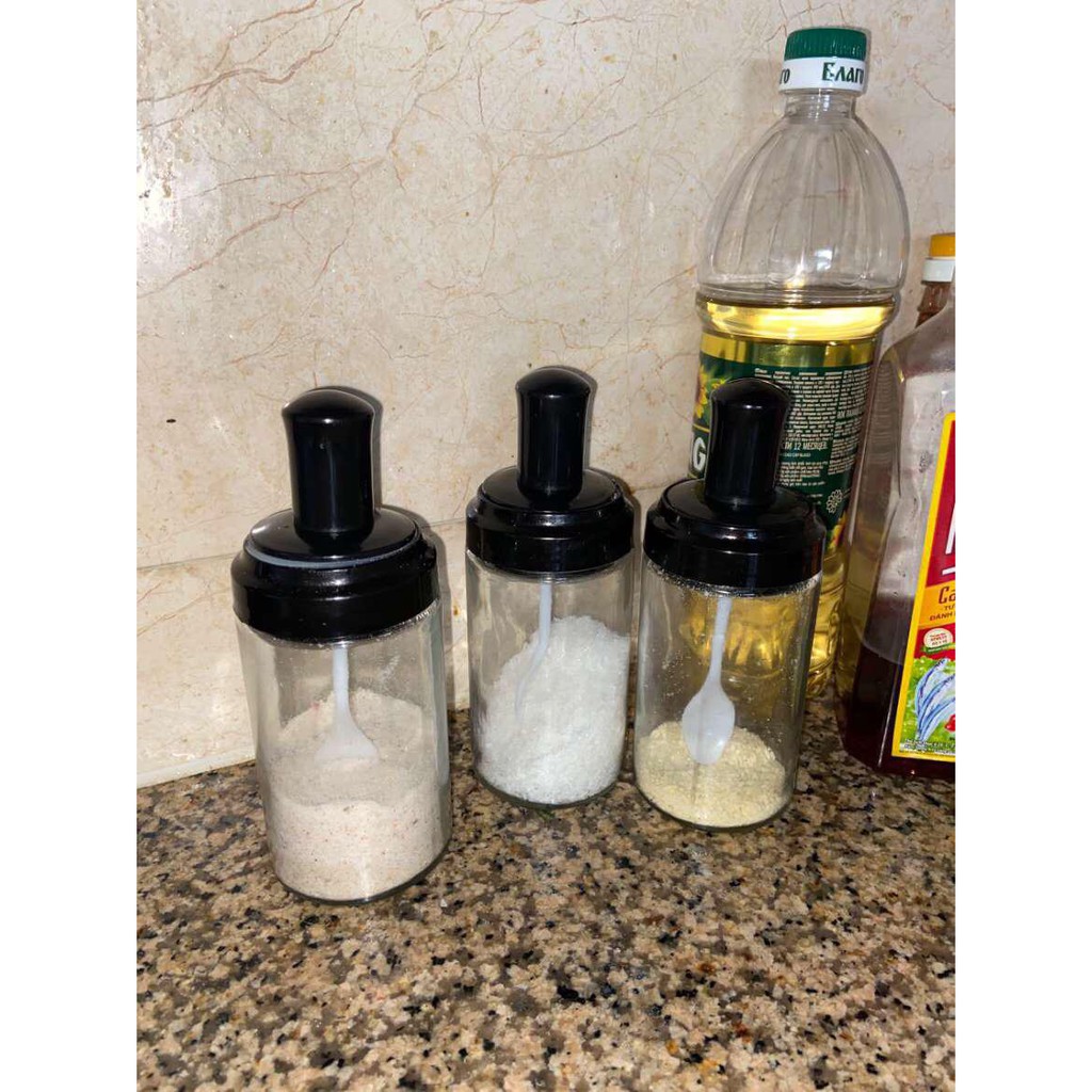 [Rẽ vô địch+ freeship] Lọ đựng gia vị, Hũ đựng gia vị nhà bếp thủy tinh cao cấp kèm thìa dung tích 250ml | BigBuy360 - bigbuy360.vn