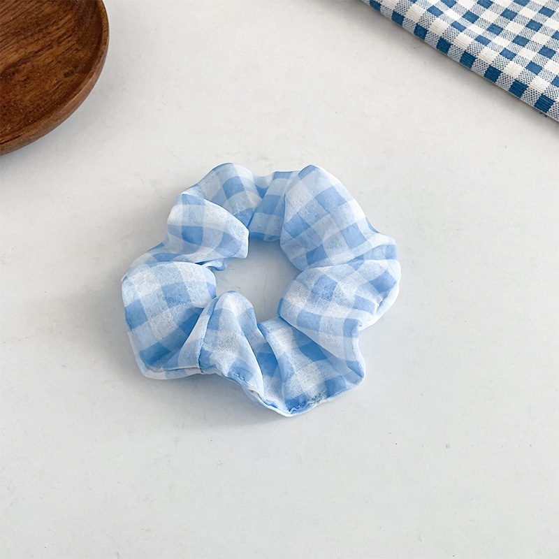 Dây Cột Tóc Cao Su Bản Lớn Màu Xanh Dương Phong Cách Hàn Quốc