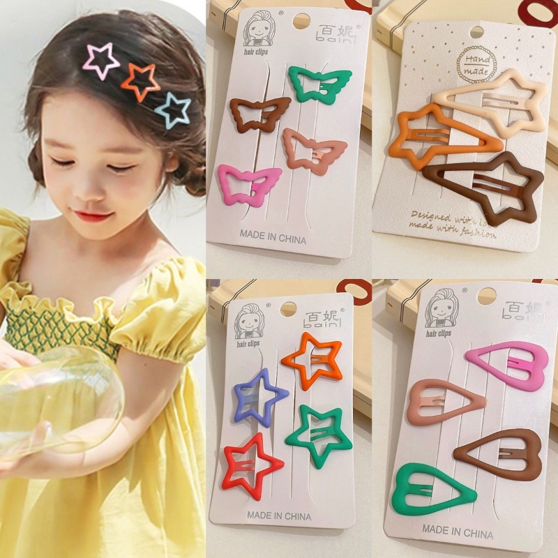 Bộ Kẹp Tóc Hình Ngôi Sao Mini Nhiều Màu Sắc Dễ Thương Cho Bé Gái