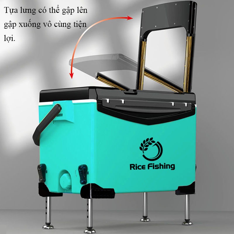 Thùng Câu Đài Rice Fishing Đa Năng Thể Tích 29L giữ nhiệt cực tốt, giải quyết mọi địa hình khi đi câu cá KK-41