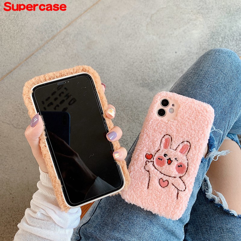 Soft Cover For OPPO Reno 3 4G ACE 2Z 2F Z 2 5G 10X Zoom R17 Pro R15 R9s F3 F1 Plus F11 F5 F1s Cartoons Phone Case Cute Warm Plush Bunny Bear Lovely Back Cover