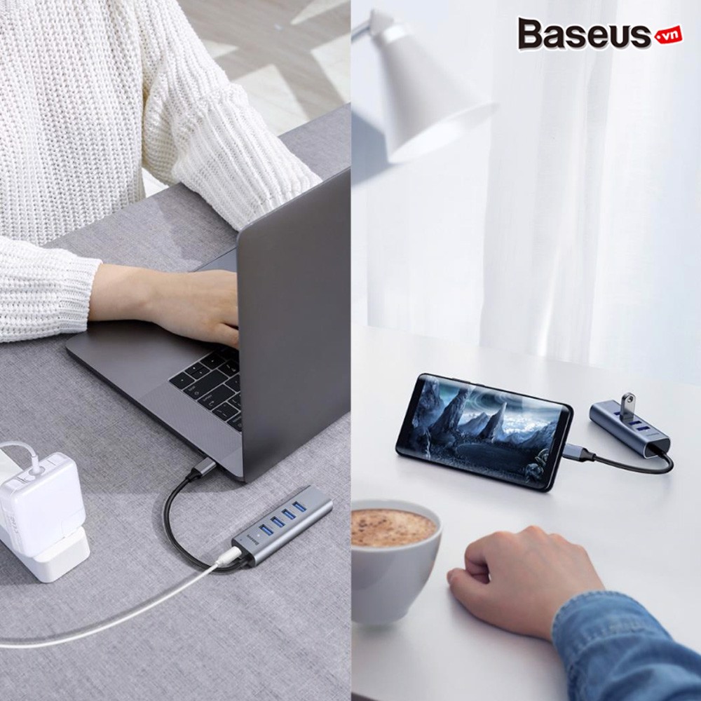 Hub chuyển Baseus Enjoy Series Type C to 4 Port USB 3.0 + Type C PD