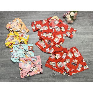 ( BỘ TAY NGẮN QUẦN NGẮN ) PIJAMA LỤA HÀN VIỀN