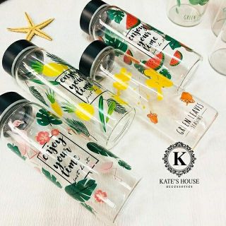Bình đựng nước thủy tinh Green Leaves