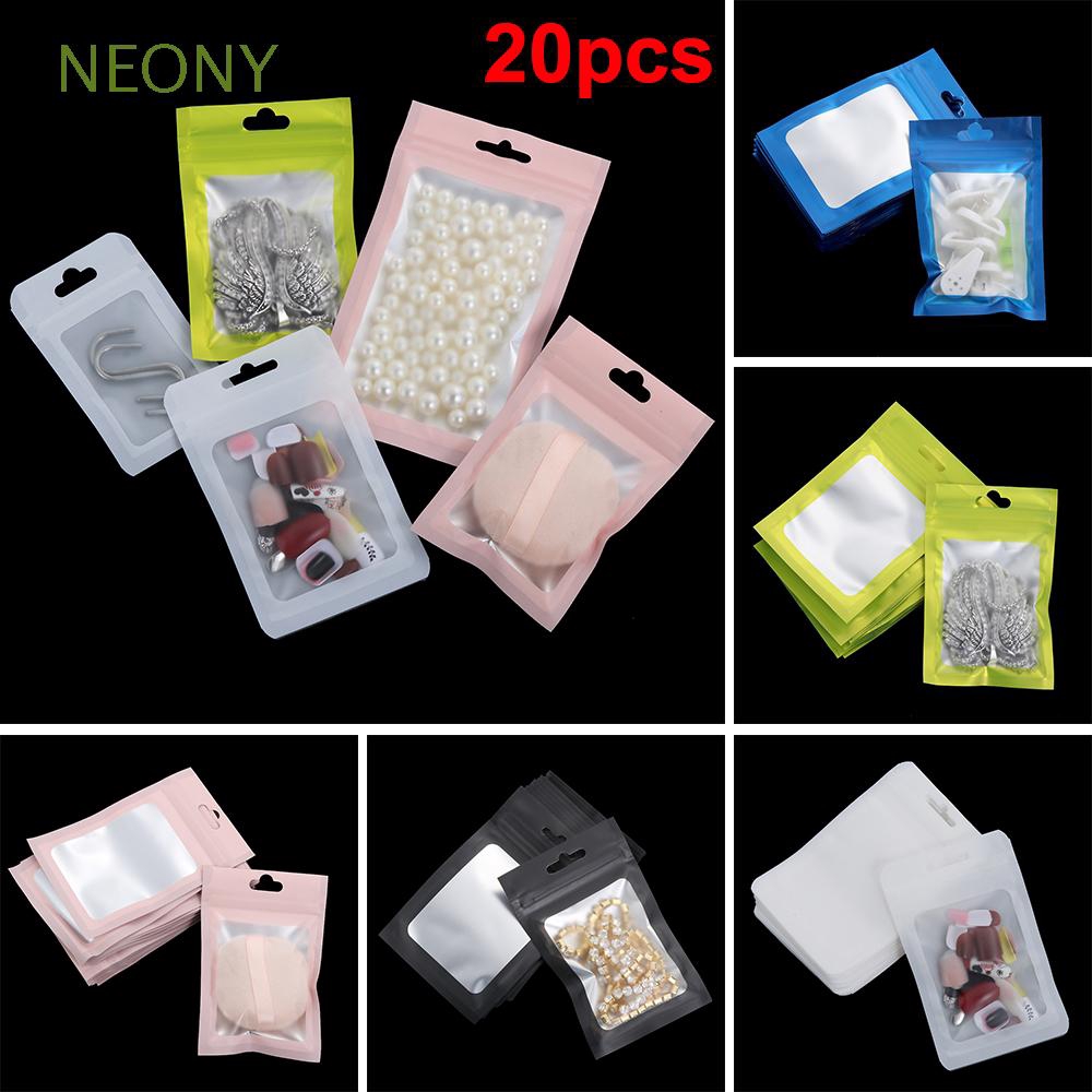 Set 20 túi zipper lõi nhôm màu sắc chống thấm nước đựng đồ tiện lợi