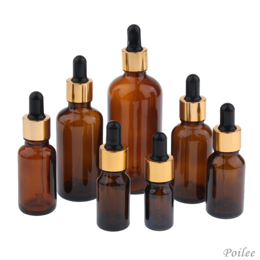 6Pcs, Refillable Empty Dropper / Dropping Bottles, Carrier Oil Kit for Cosmetics Essential Oils